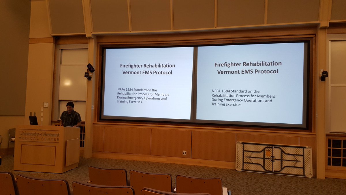 WillFireL4611's tweet photo. D3 Case Review tonight is Firefighter rehab. Great presentation @UVMMedCenter Dr. Wolfson #alwayslearning #vtems https://t.co/CWkg49qRzH