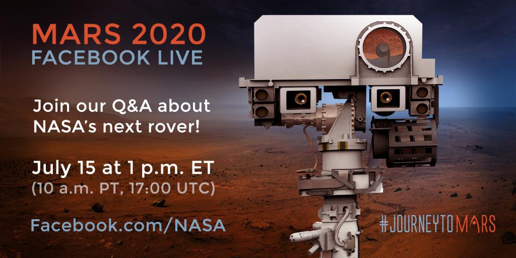 NASA's tweet photo. Want to meet our next Mars rover? Join our @Facebook Live tomorrow at 1 p.m. EDT! Details: https://t.co/r0F7ZE68wm https://t.co/CPvoQ7cnJ5
