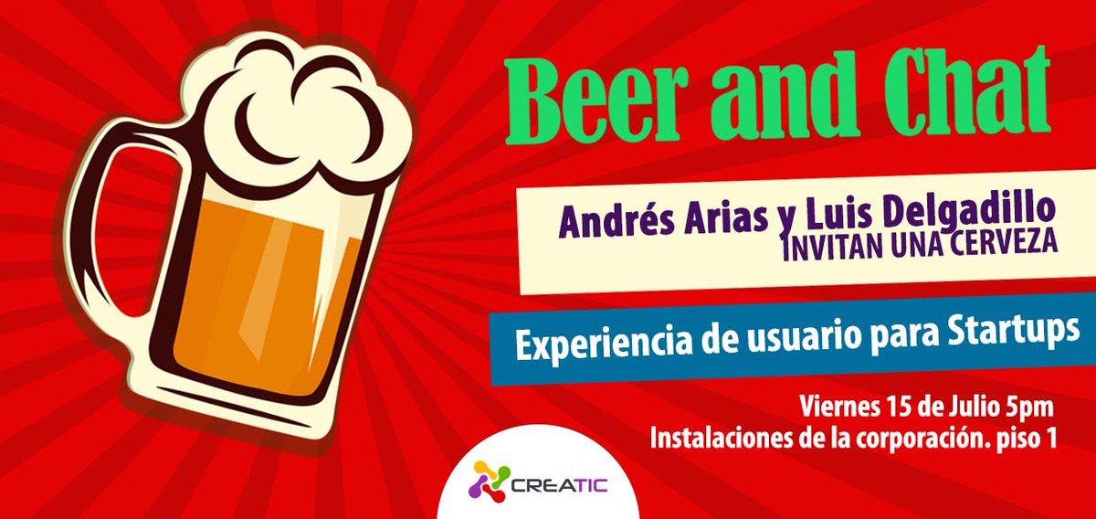 CdtCreatic's tweet photo. #Beerandchat Conoce cómo crear interfaces y experiencias mejores para tus clientes https://t.co/BWnh6dwvn2 https://t.co/cNqw7TB20P