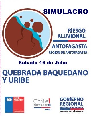 Recuerde #Antofagasta  que este Sábado 16, a las 11:00 hrs se realizará #SimulacroAluvionAfta #Atentos #Bomberos