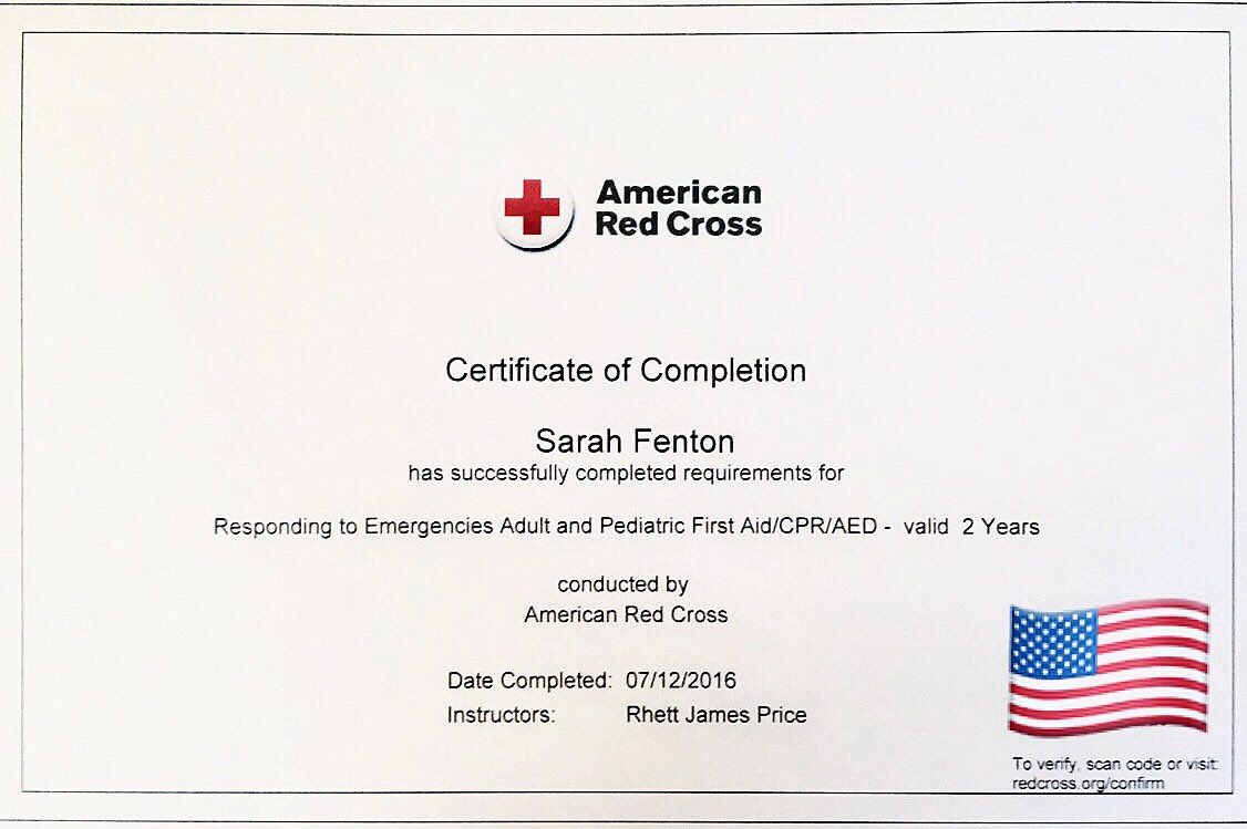 SarahHoux's tweet photo. Officially first aid, CPR, and AED certified! โ
#AmericanRedCross #LetMeSaveYourLife https://t.co/Q8zQSsMLCY