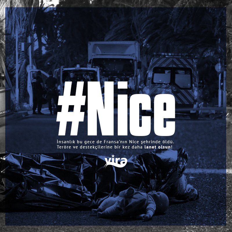 75 ölü, 100'ün üzerinde yaralı..
İnsanlık bu gece de Fransa'da öldü.

Teröre lanet olsun!
#Nice #PrayForNice