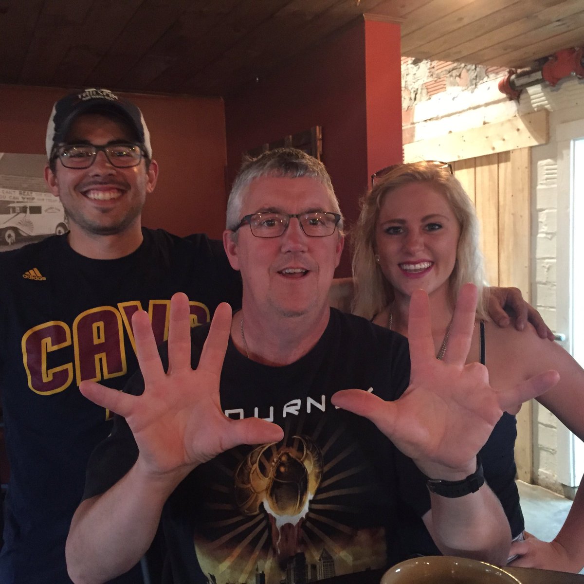 EmerzW's tweet photo. @jpgiere @Tator36 Uncle Pat has all fingers up!!!! 9 days until the wedding 😂😂 https://t.co/OXafK6kqfK