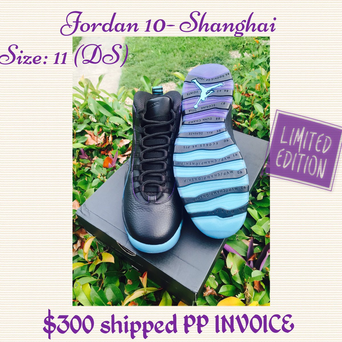 Flight_Project's tweet photo. Jordan X- Shanghai
Size: 11 (DS) 
$300
#AlwaysRetail #ProjectFlight
@RetailTuesday @CopThese @ATrainKickz pls rt https://t.co/ogNIvdPShz