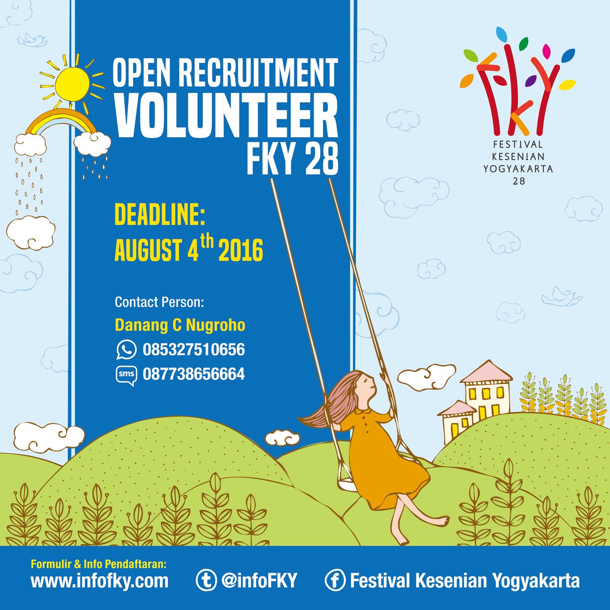 Formulir OPEN RECRUITMENT VOLUNTEER #FKY28 bisa diunduh di  infofky.com/2016/wp-conten…