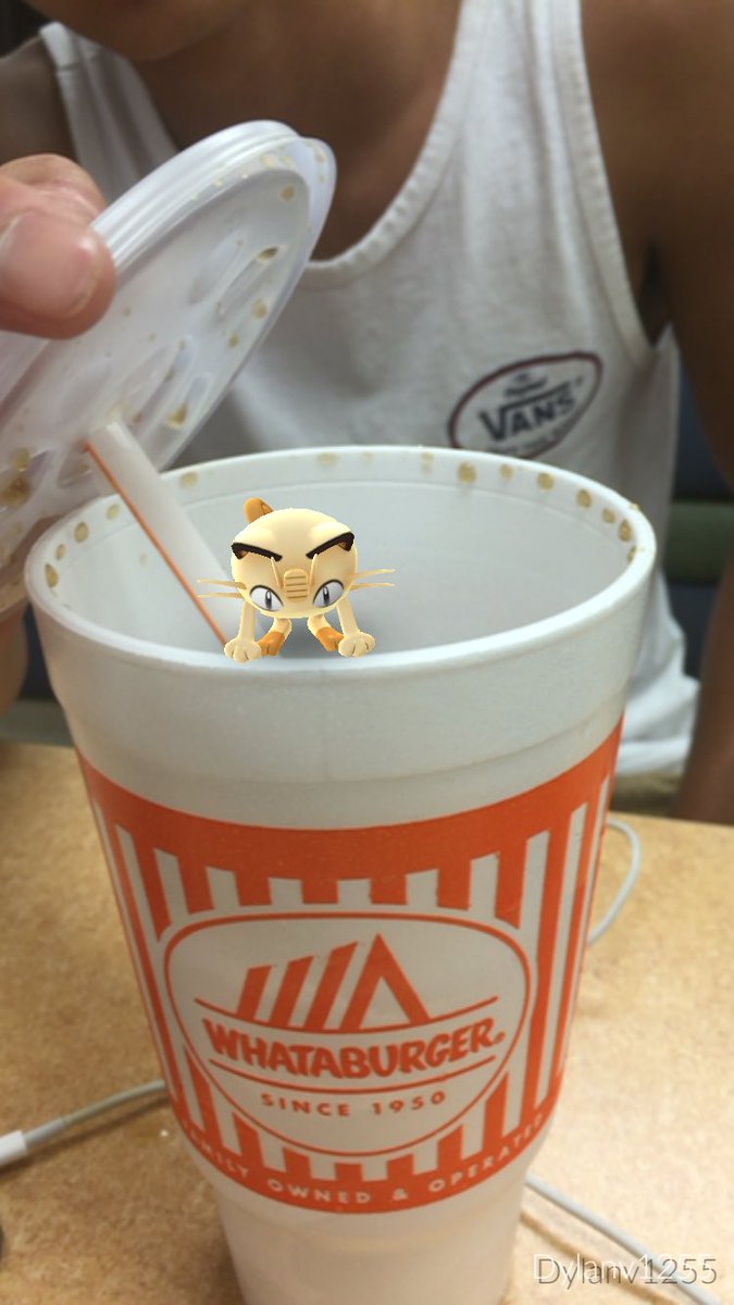 <a href="/Whataburger/">Whataburger®</a> has some wild <a href="/Pokemon/">Pokémon</a> in there drinks! <a href="/PokmonGo/">Pokémon Go</a> #pokemongo  #Pokemon #whataburger #meowth