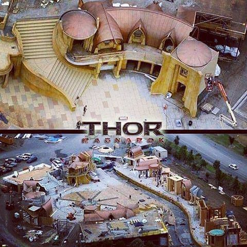 geekzone67's tweet image. Nuevas e asombrosas fotos desde el set de grabacion de #ThorRagnarok