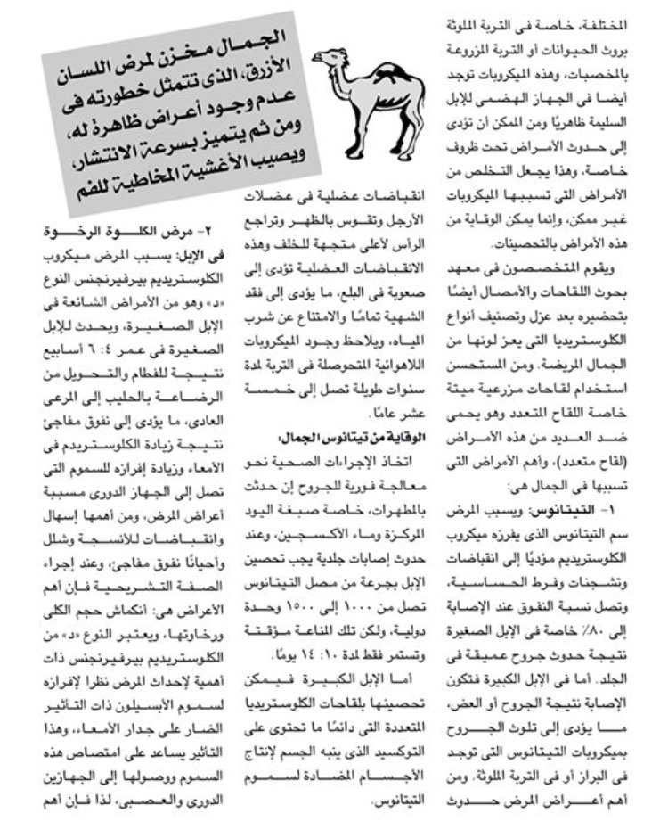 VET360AR's tweet photo. اهم الامراض التي تصيب #الابل
2️⃣ https://t.co/ctDpWeUAxA