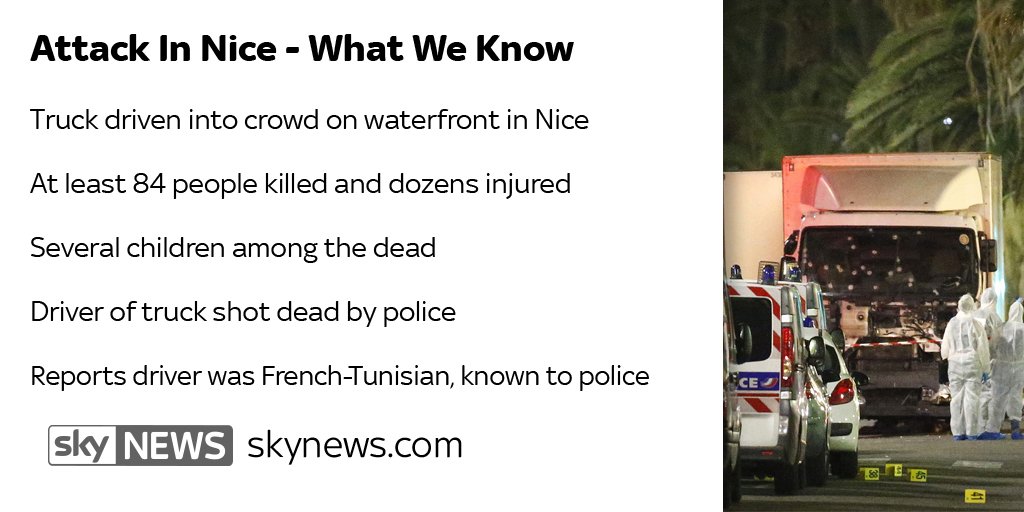 SkyNews's tweet photo. Here's what we know so far about the attack in #Nice https://t.co/L8Nsx0Fx07