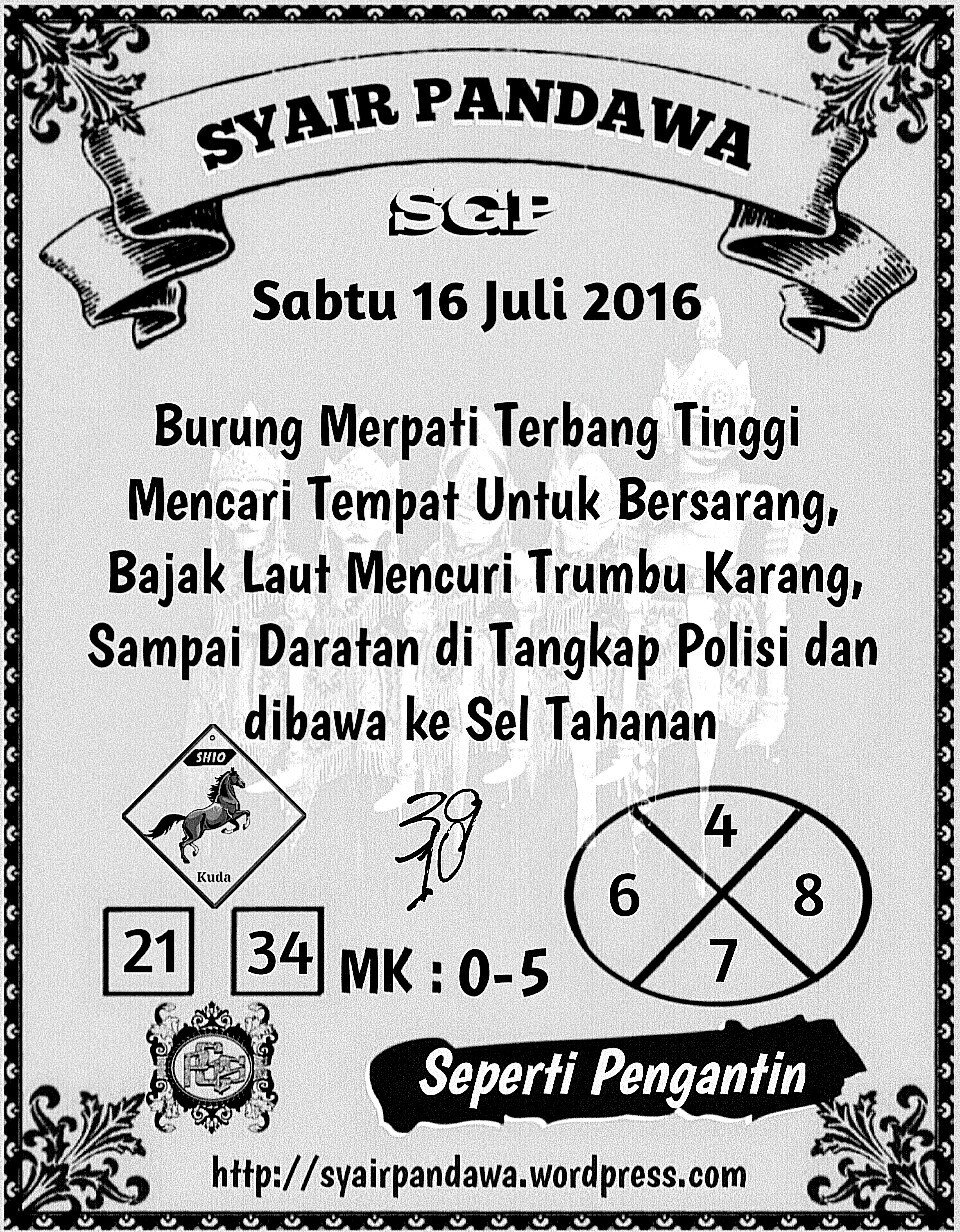 Syair Pandawa On Twitter: "Syair Sgp Sabtu 16 Juli 2016  Https://T.co/S4Sa0Vnrnp Https://T.co/N5Wtcthalt" / Twitter