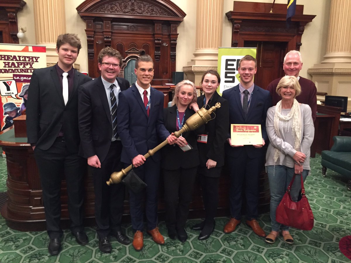 PictonChris's tweet photo. With Team Seaford Secondary College at the closing ceremony of Youth Parliament - brilliant work! #YP2016 @YMCAYPSA https://t.co/ikLxkiCCWE