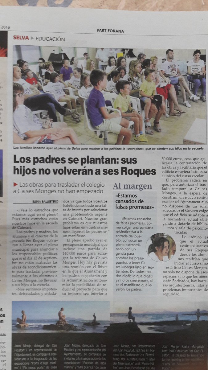 FAPAMallorca's tweet photo. Bon dia @UHmallorca. La info sobre gimnàs i biblio a #volemunaescolanovaaCaimari, la heu contrastat amb #IBISEC? https://t.co/RYincr8UJW