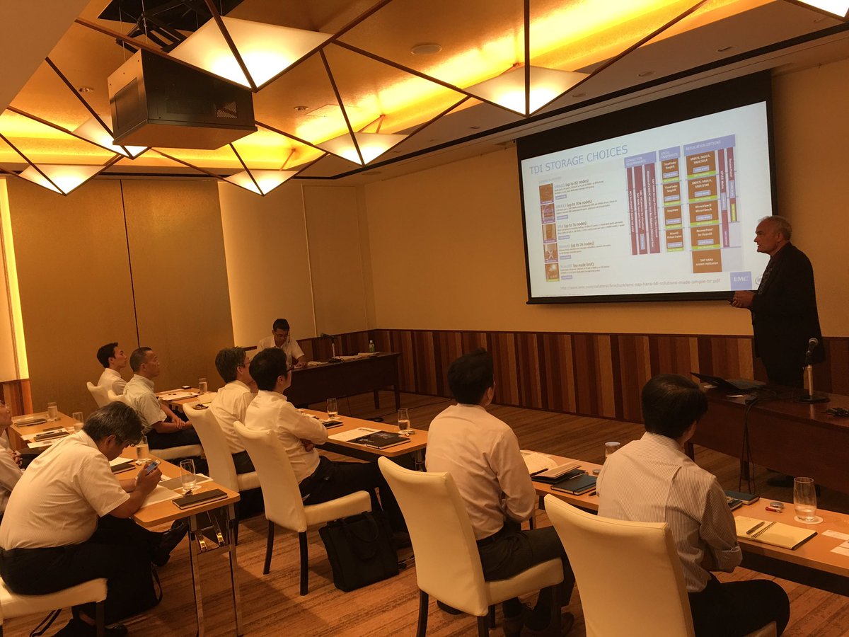 tildenwu's tweet image. TDI is most economic &amp;amp; flexible way to deploy #HANA.  Allan Stone shares best practices at #SAPWeek Osaka #emcsap