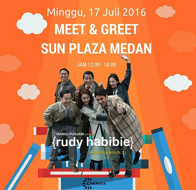 MDEntertainment's tweet photo. Hallo, Warga Medan, Merapat Yuk,Hari Minggu @sunplazamedan Meet &amp; Greet bersama Cast @RudyHabibie_ https://t.co/VKQAAosKLb