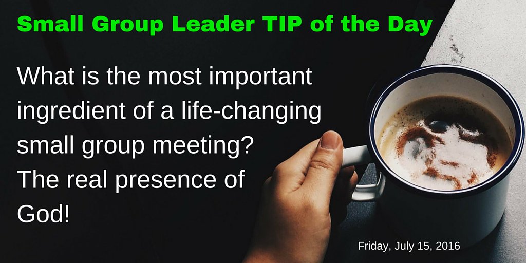 michaelcmack's tweet image. Small Group Leader TIP of Day: The most important ingredient of a life-changing SG meeting ...