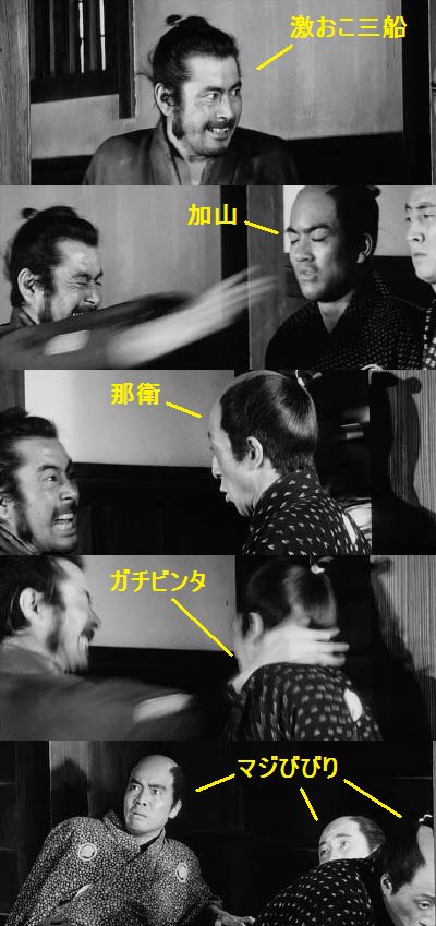 椿三十郎』で三船敏郎が、加山雄三と田中邦衛を殴る伝説のシーン