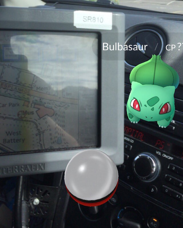 Bulbasaur getting rapid in my RRV today! GET OUT! I'm trying to work! #Pokemon #RRV #paramedic #hitchingaride