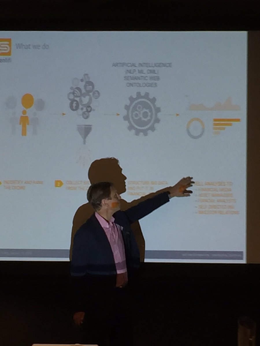 stephenwmorse's tweet photo. Our friend @andersbally @sentifi talking financial crowd intelligence in London #unicomSA https://t.co/W2KCeK6jIC