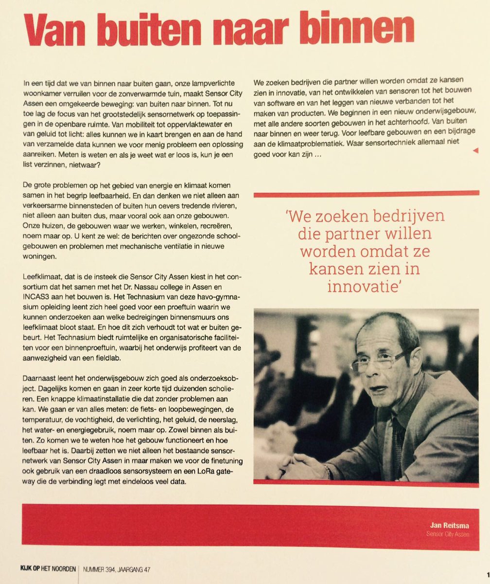 SensorCity's tweet photo. "Van buiten naar binnen", lees de nieuwe column uit Kijk op het Noorden #kohn https://t.co/xUH4adUb9N