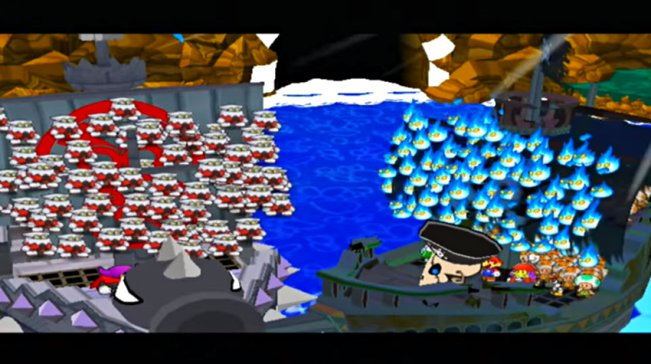 DonPiantus's tweet photo. I love moments like this... suspense, hostility, WAR!! #PaperMario #PaperMarioColorSplash #TTYDRemaster #MarioStory https://t.co/sXrW6tko2x