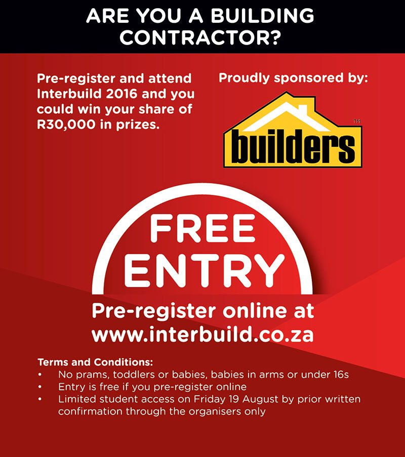 AfriBuildSA's tweet photo. Are you a #BuildingContractor? Pre-register and #win! https://t.co/5sVIxwpQpW