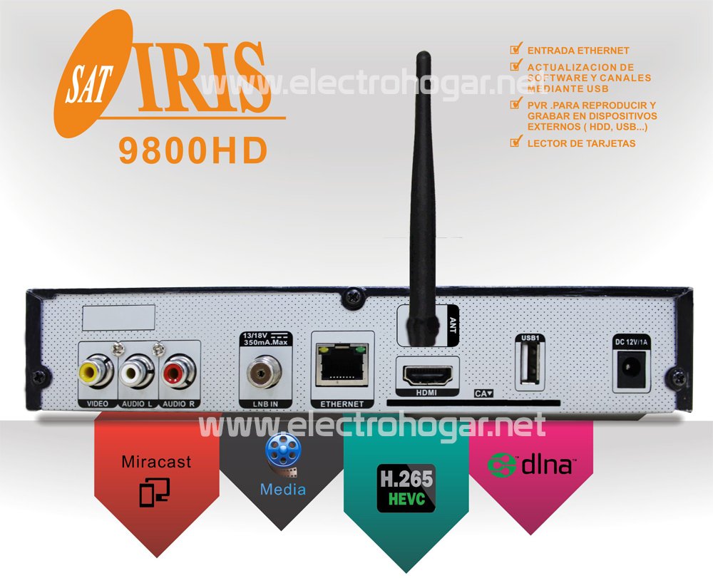 Iris 9800 HD Receptor Satélite FullHD