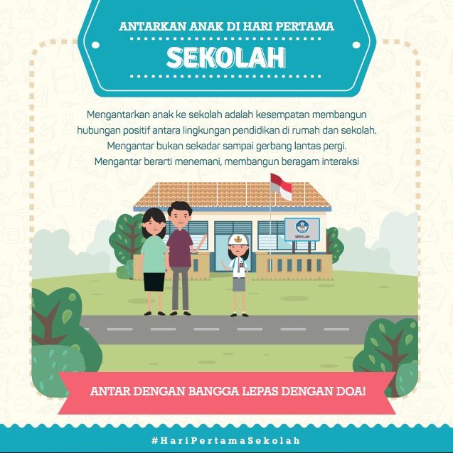 Antar anak kita ke sekolah dg penuh kasih sayang &amp; semangat...
