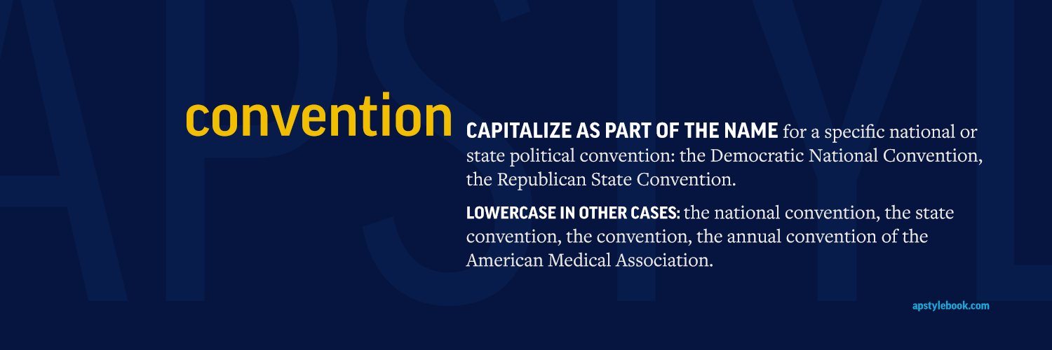 APStylebook on Twitter "AP Style tip Capitalize Convention in a