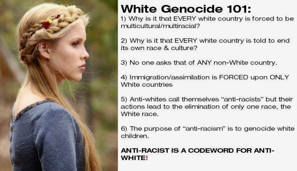 Whites4Whites16's tweet photo. #whitelivesmatter #MakeAmericaSafeAgain 
#whitegeocide https://t.co/2yMr58alad
