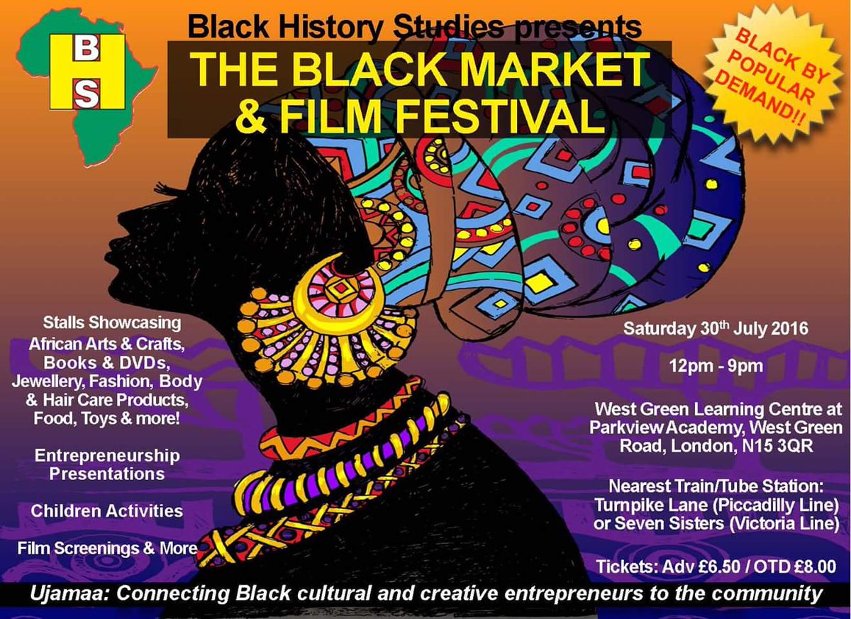 BlkHistStudies's tweet image. Have you got your ticket for The Black Market &amp;amp; Film Festival yet? Get yours now!! bit.ly/28KnOB1