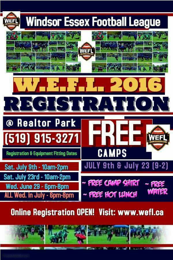WEFL2012's tweet photo. #Windsor #Football #WEFL Free Camp.  Free water. Free lunch provided. Free t shirt. Drills run by coaches. https://t.co/ajbjm3beWt