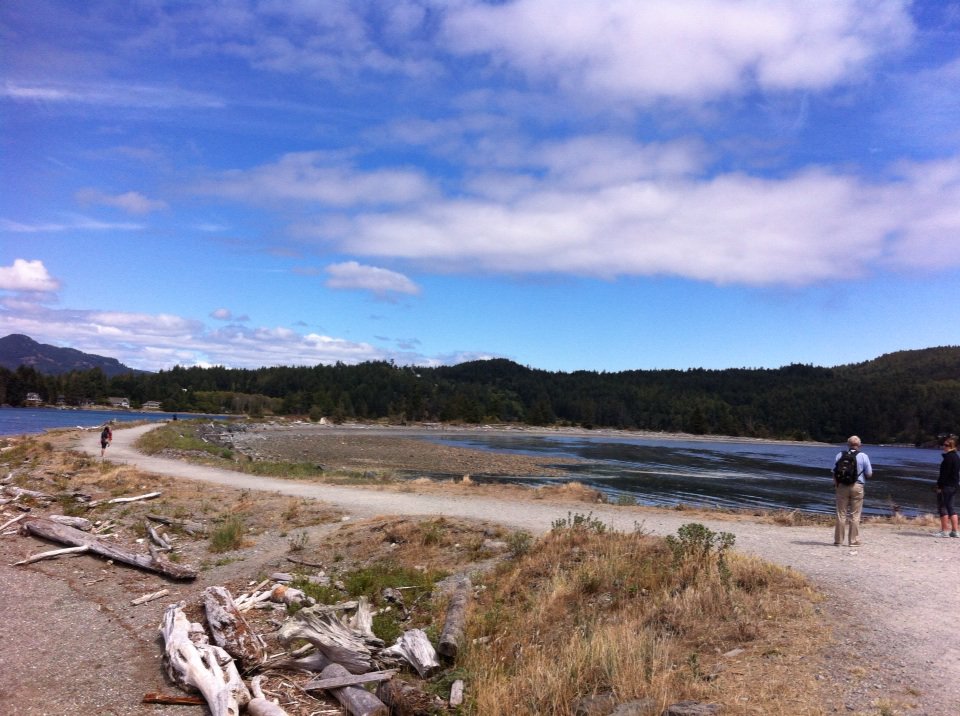 Walking at Whiffen Spit after visiting Sooke Fine Arts Show
