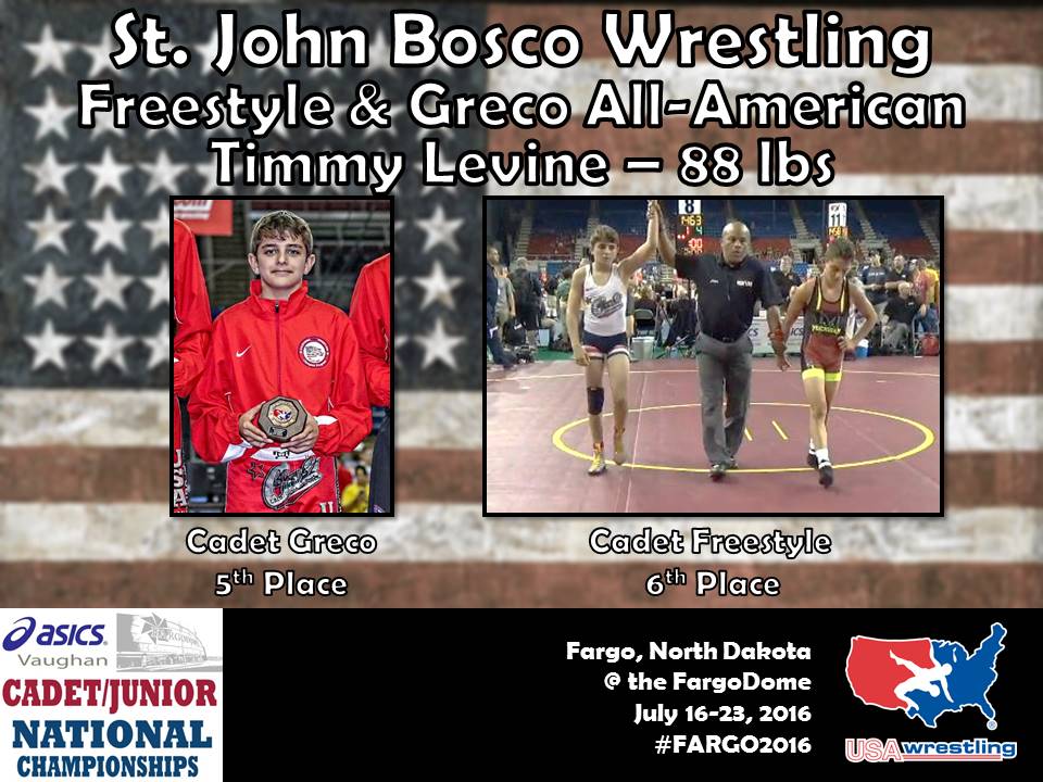 SJBwrestling's tweet photo. Congratulations Timmy Levine! Fargo Double All-American!!!
#Fargo2016 #FargoAA #gobraveorgohome #boscowrestling https://t.co/4hFVqdhUET