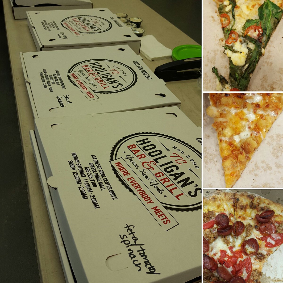 BCSportswear's tweet image. Thank you to @TCHooligansBar for the delicious pizza! Nothing better than good food on #Friday afternoon! #Rochester