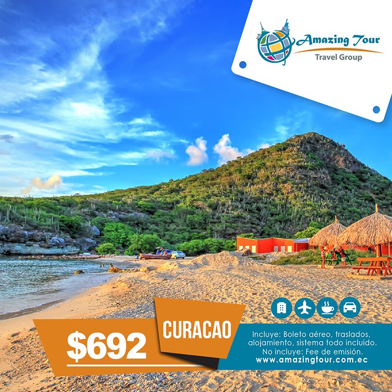 AmazingTourEcu's tweet photo. Curacao con @Amazingtourecu
Incluye: Boleto aéreo, traslados, alojamiento, sistema todo incluido
Precio: $692 https://t.co/tDejUIbzam