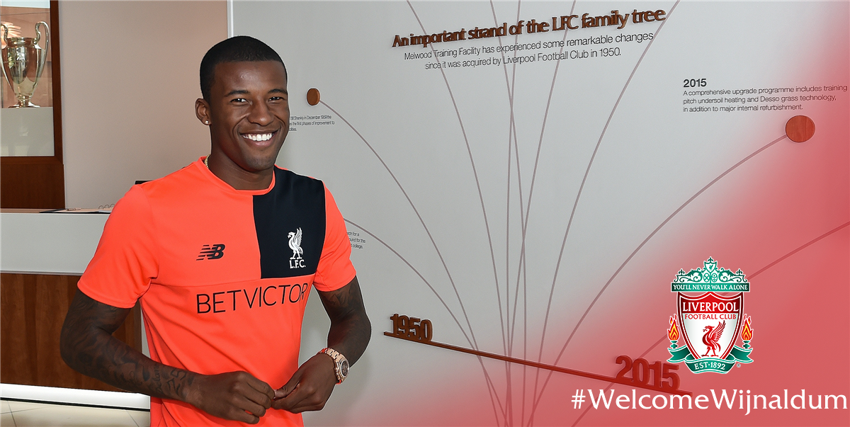 Photo confirmations of Georginio Wijnaldum move to Liverpool, where he has signed a long-term deal. (Source: <a href="/LFC/">Liverpool FC</a>)