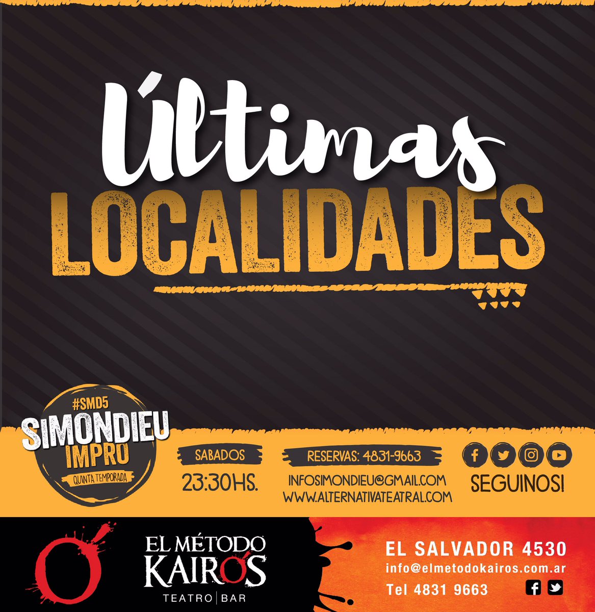 SIMONDIEU's tweet photo. ÚLTIMAS LOCALIDADES Mañana @DianaAmarilla #InvitadaSMD #SMD5 @MarcosRauch @ElMetodoKairos https://t.co/I6MNRACFgA