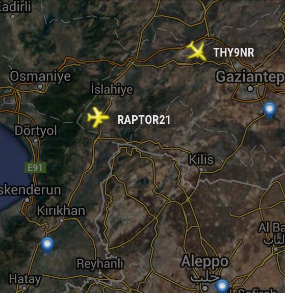 British Tornado used for 'Operation Inherent Resolve' with a callsign 'RAPTOR21' flying over Islahiye Turkey