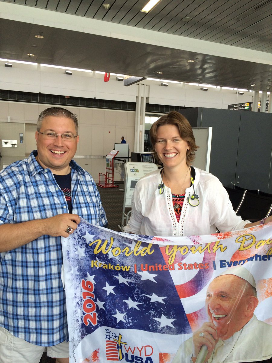 WYDUSA's tweet photo. Your @USCCB @WYDUSA crew is on its way to #Krakow2016 @wyd_en to meet over 30,000 #WYDUSA pilgrims there! @GOFLYTES https://t.co/eyoMtVtVvU