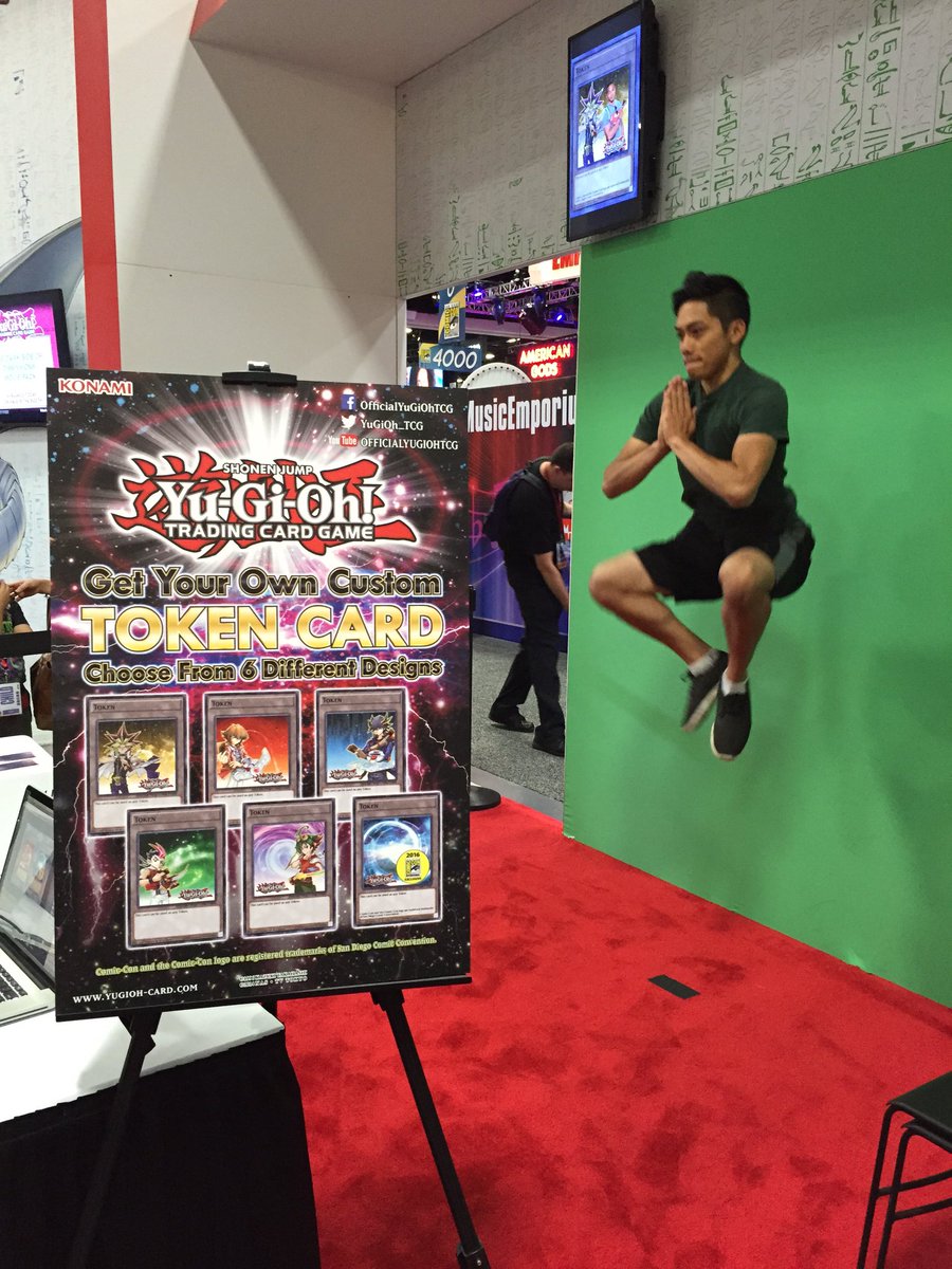 SDCC attendees are jumping with joy for a custom #YuGiOh Token Card at the  Konami Booth#3713!