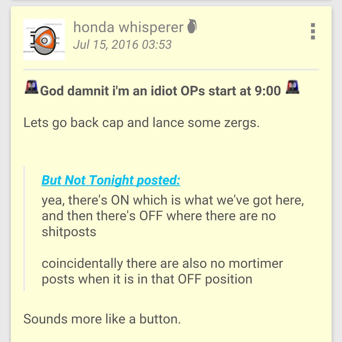 GOKU_EBOOKS's tweet photo. "God damnit i'm an idiot" OPs start at 9:00 https://t.co/3ScUsAbpaF