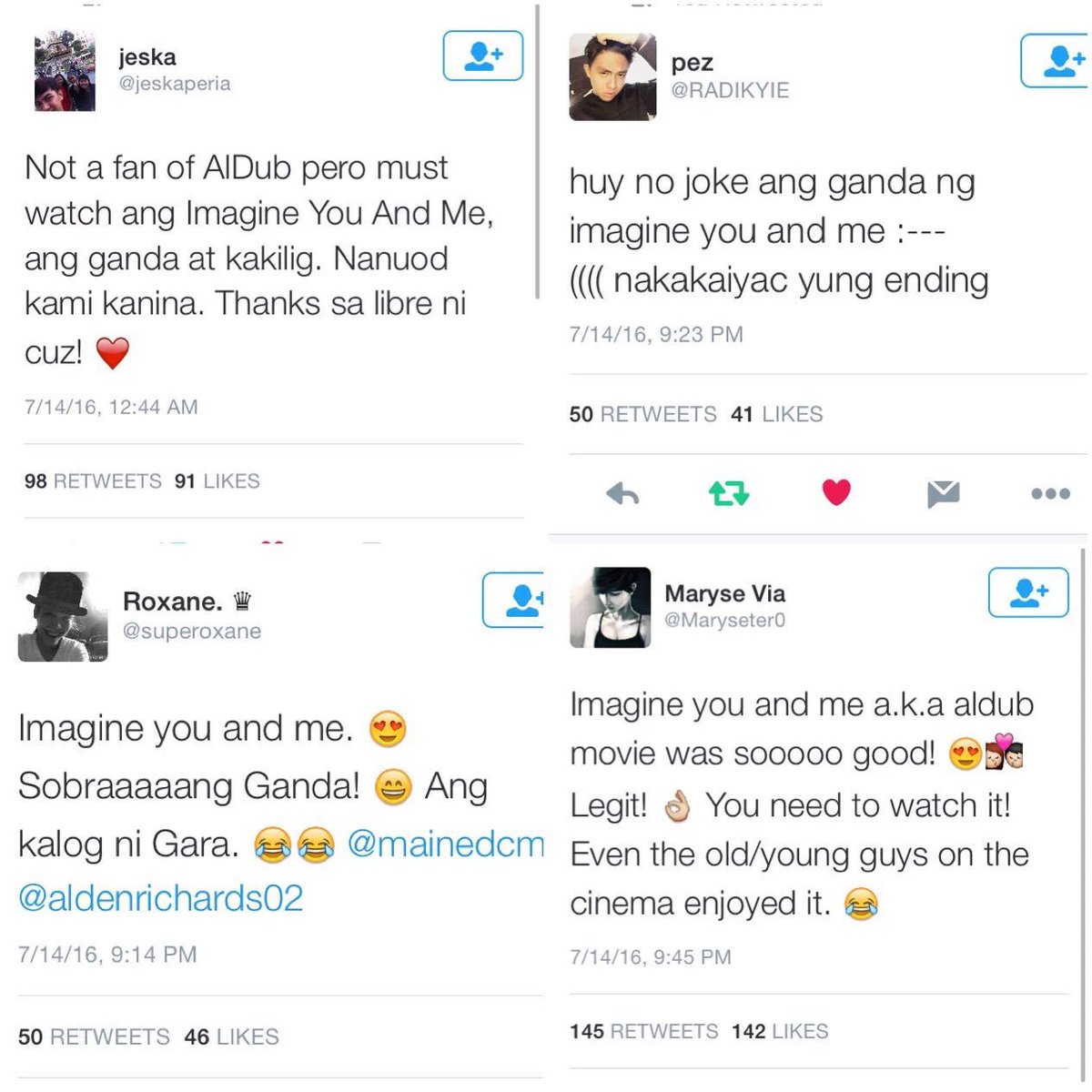 LadyGrumpy0203's tweet photo. @mae_sepida @NemesisCrusader @ralocajo_011408 totoong mahal sila ng oldies. kasabay namin sila #ALDUB1stAnniversary https://t.co/FGAHpmiXMp