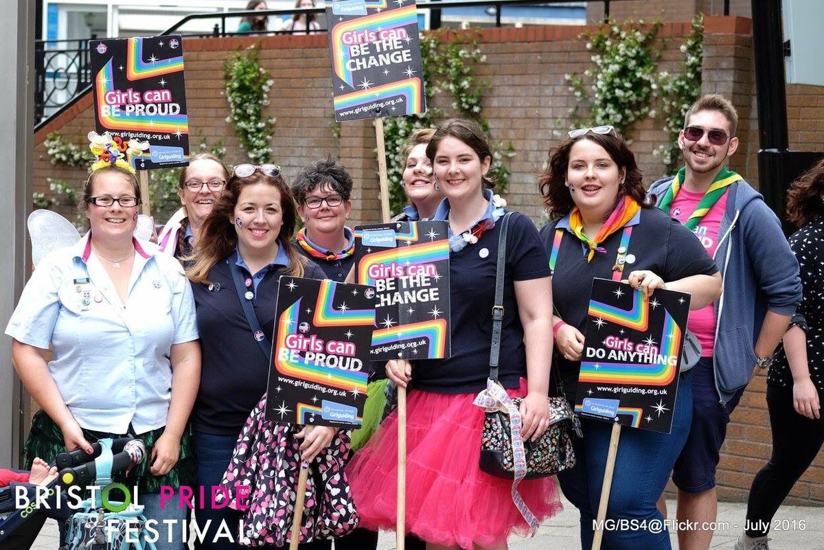 GirlguidingBSG's tweet photo. @Girlguiding we had a great time at Bristol Pride last weekend, and definitely got ourselves noticed! https://t.co/qmQCaa4Knq