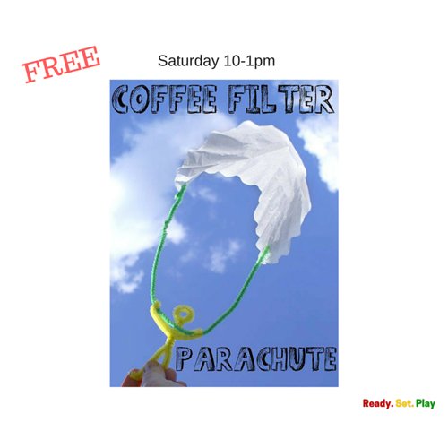 ToyandSport's tweet photo. Free Event this Sat. @ 10am-1pm. Make your own parachute to fly around and take on adventures! https://t.co/0NbM6ZGAPE