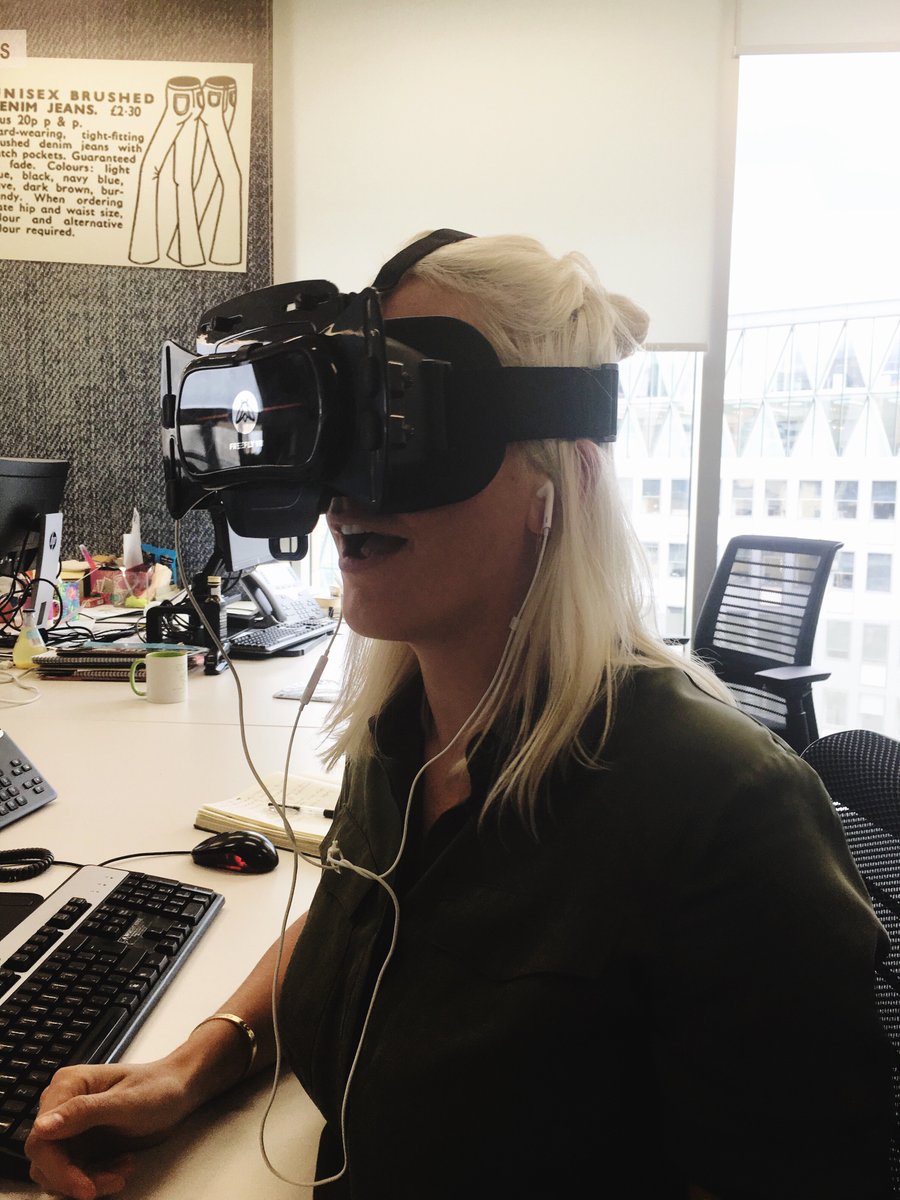 katethacker's tweet photo. Checking out the new #VR headset at @KetchumPR #London. Crazyyyyyy! #ketchumscholar https://t.co/0fYWb2XFT1