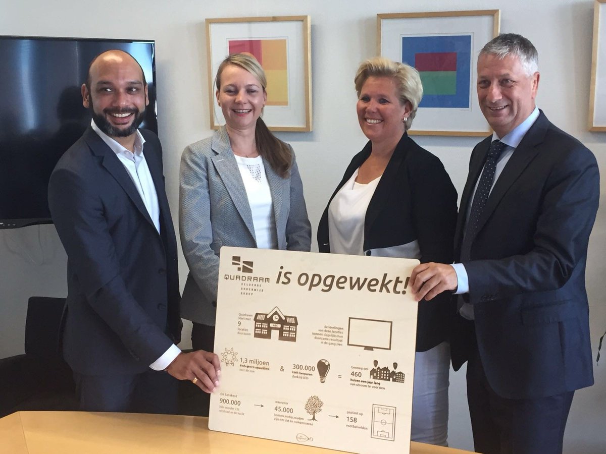 #Zonnepanelen straks ook op het <a href="/olympuscollege/">Olympus College</a>. Quadraam heeft overeenkomst gesloten met <a href="/Slimopgewekt/">Slim Opgewekt!</a>