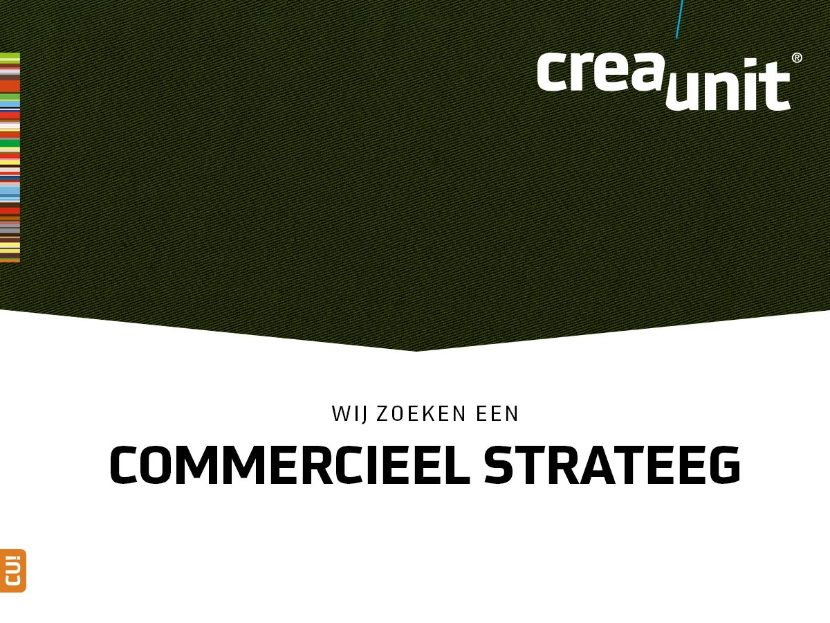 CreaUnit's tweet image. Gezocht: commercieel strateeg! Ben/ken jij onze nieuwste aanwinst? Check de vacature op creaunit.com/vacatures #CU