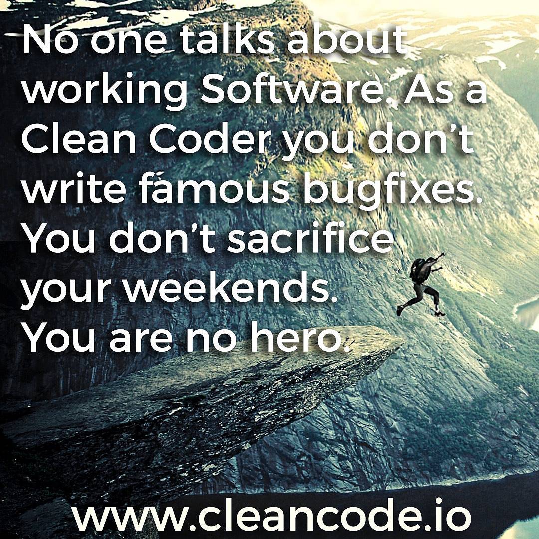 MarcusBiel's tweet image. No one talks about working Software. As a #CleanCoder, you don't write famous bugfixes. #java #cleancode