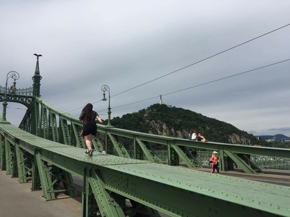 heyoannie's tweet photo. This picture of me running up a bridge is my new favorite picture of me https://t.co/T2yEdNftyf