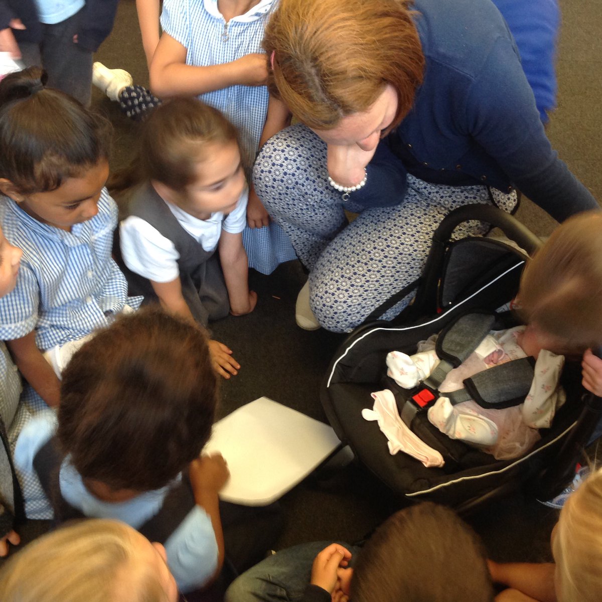 BadenPowellPSR's tweet photo. Thank you Miss Hoare for bringing baby Ella in to see us. https://t.co/1jT64MK7as